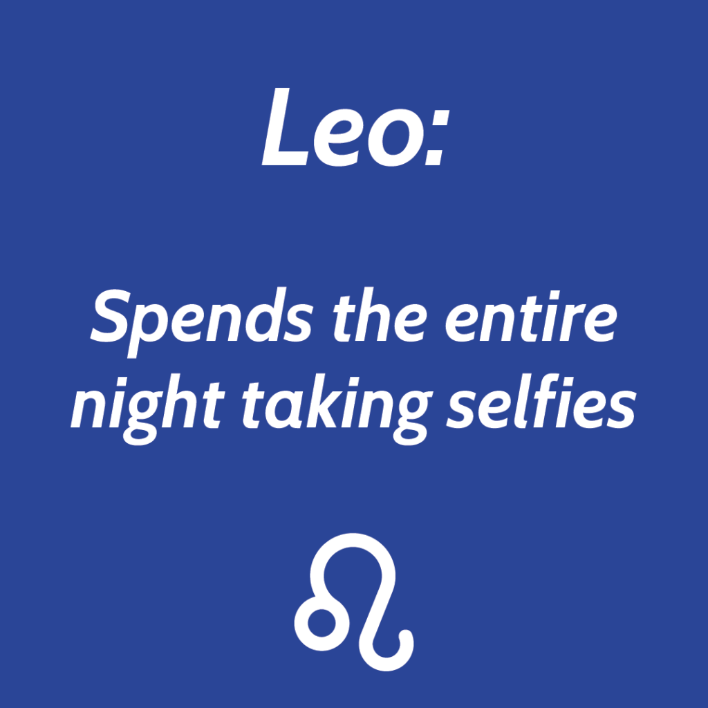 Leo spends the entire night taking selfies